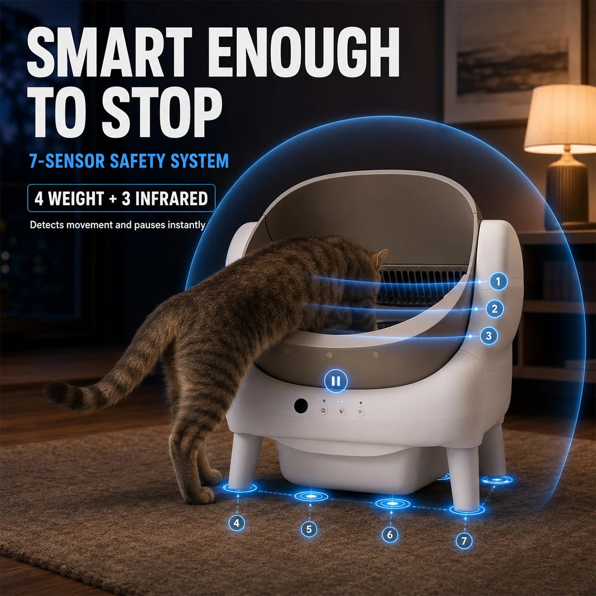 Automatic Rotary Self Cleaning Cat Litter Box With Wifi