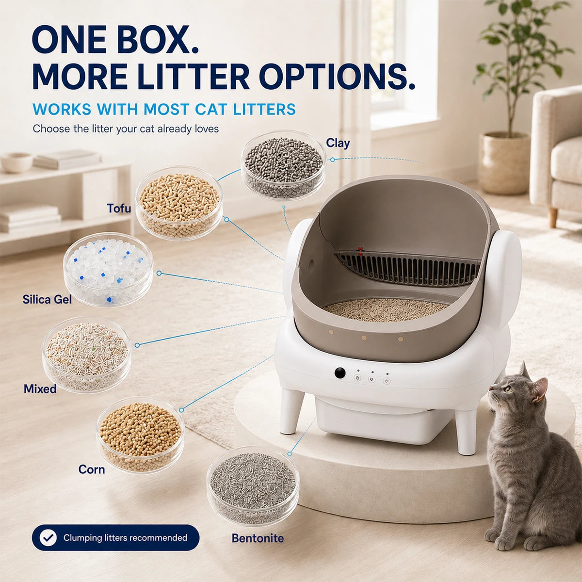 Automatic Rotary Self Cleaning Cat Litter Box With Wifi