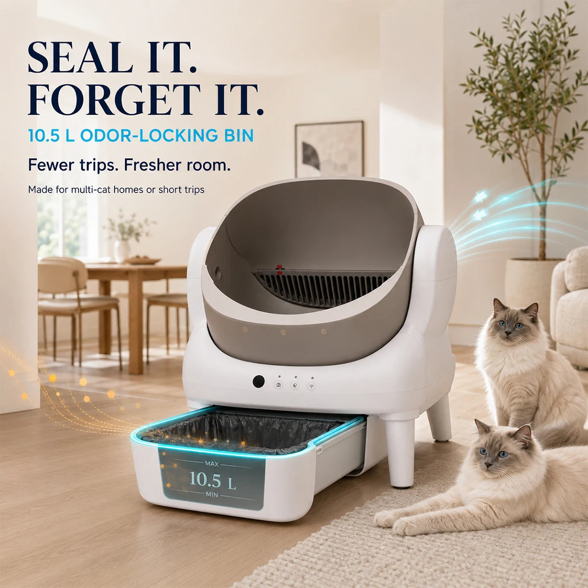 Automatic Rotary Self Cleaning Cat Litter Box With Wifi