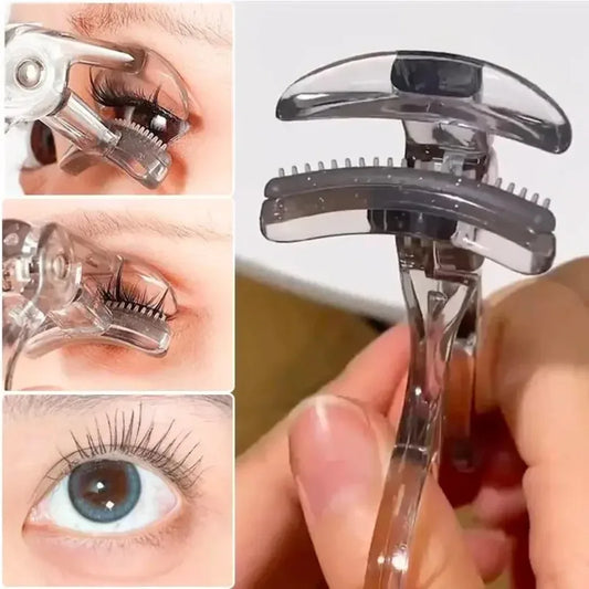 Dual Eyelash Curler Featuring Wide And Partial Clips With Comb