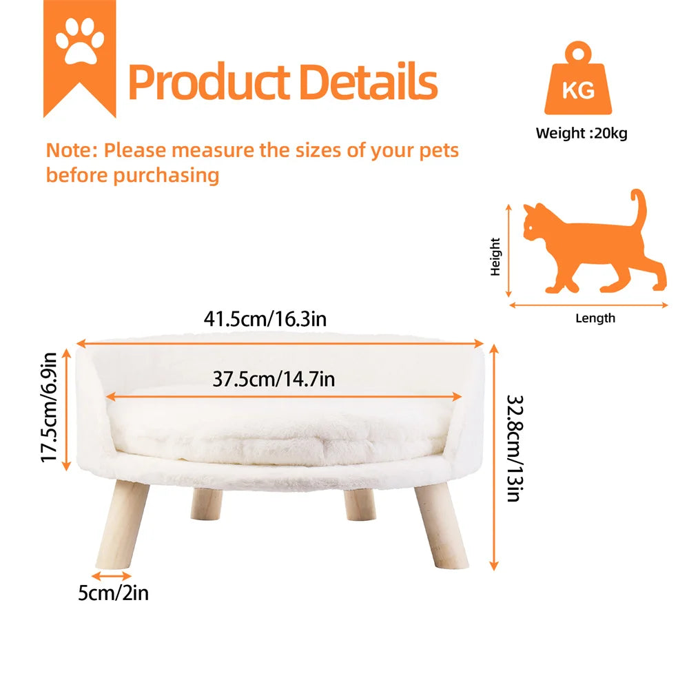 Borwart Ultra Soft Pet Sofa Bed With Removable Padded Cushion