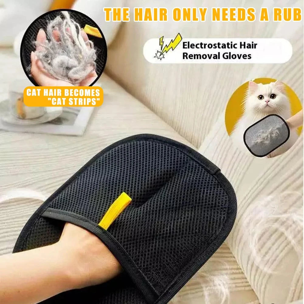 Portable Double Sided Pet Hair Remover Gloves For Clothes
