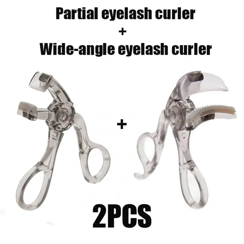 Dual Eyelash Curler Featuring Wide And Partial Clips With Comb