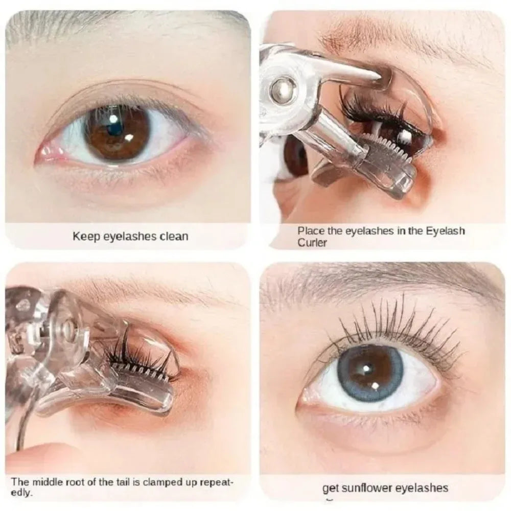 Dual Eyelash Curler Featuring Wide And Partial Clips With Comb